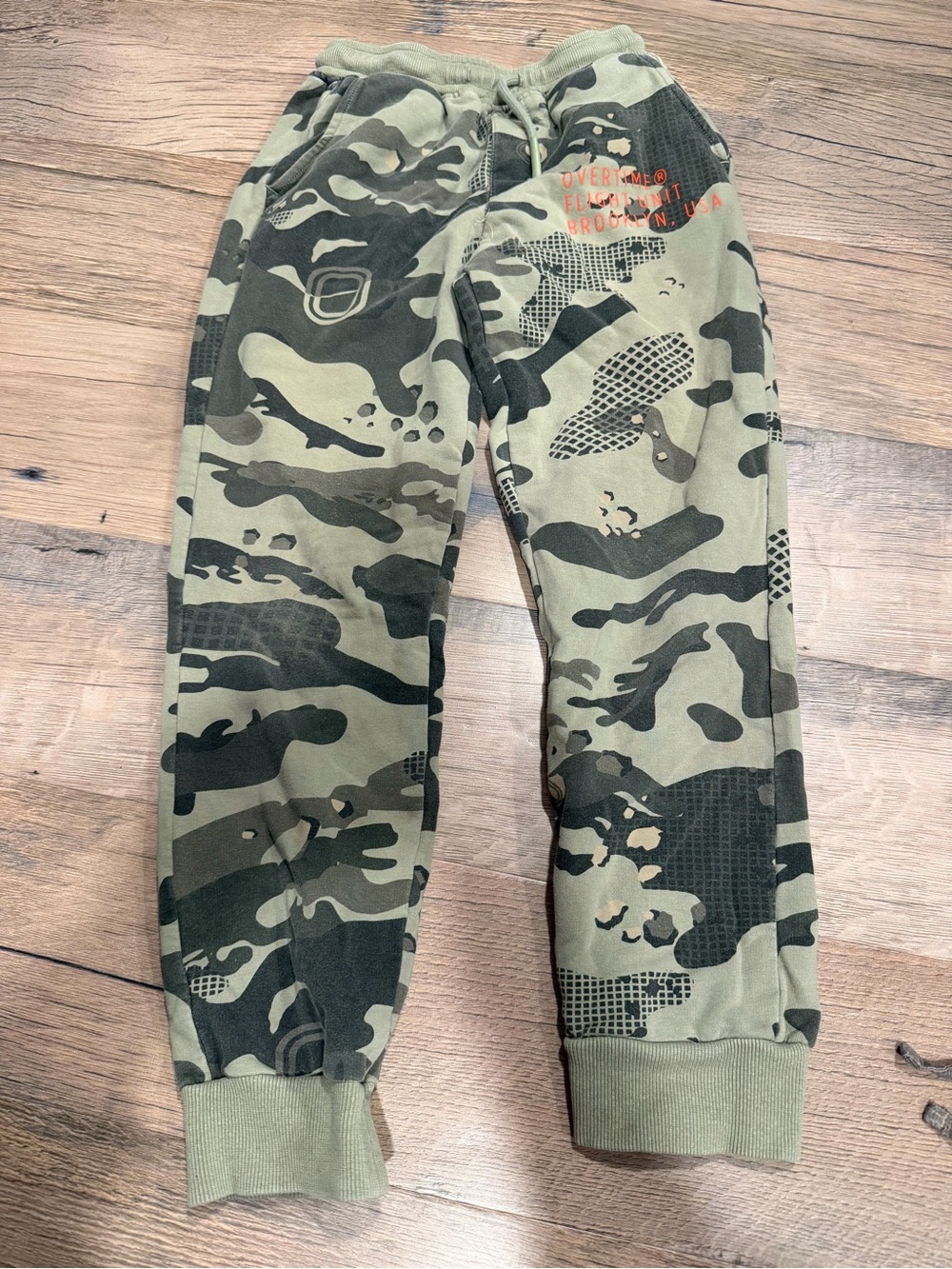 Kids Camo Joggers - Olive Green Camo